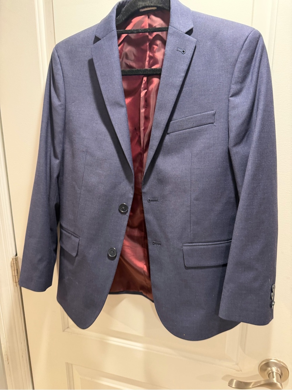 Joseph Abboud Boys Navy Blue 2-Piece Suit Size 16H Husky Blazer & Pants